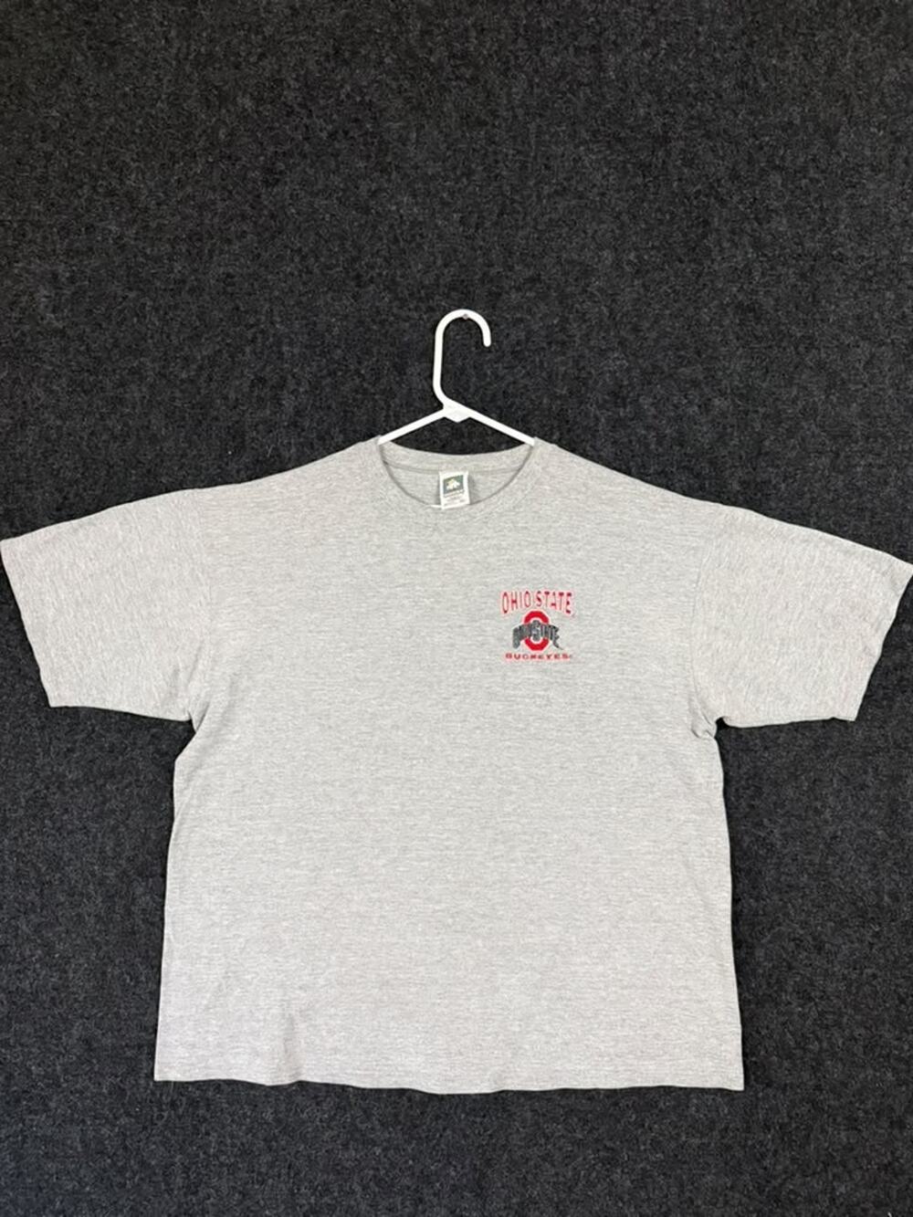 Vintage Ohio State Buckeyes T-Shirt Men XL Gray USA Made Cotton Deluxe 90s